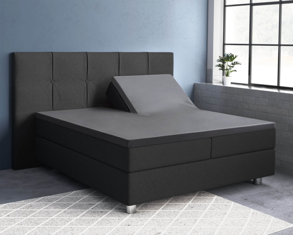 Split-Topper Satin Spannbettlaken Anthrazit 180 x 220 cm