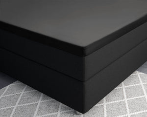 Split-Topper Satin Spannbettlaken Schwarz 160 x 200 cm