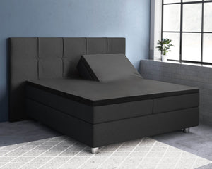 Split-Topper Satin Spannbettlaken Schwarz 160 x 200 cm