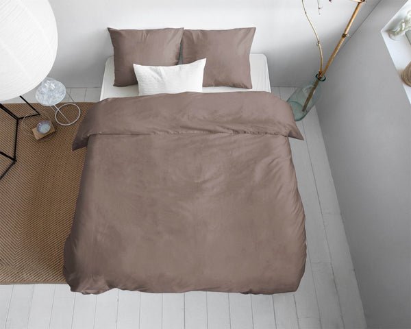 Bettbezug Uni Satijn Taupe 200 x 200/220 cm