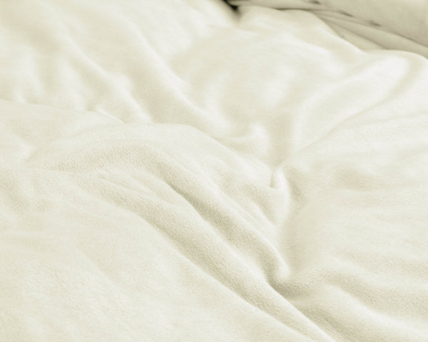 Bettbezug Samt Uni Creme 140 x 220 cm