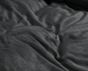 Bettbezug Samt Uni Anthrazit 200 x 220 cm