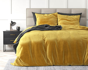 Bettbezug Samt Uni Gold 140 x 220 cm