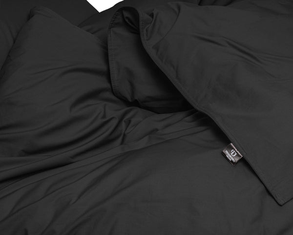 Bettbezug Egyptische Baumwolle Uni Schwarz 200 x 200/260 cm