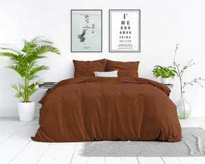 Bettbezug Stone washed Brown 140 x 220 cm