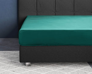 Satin Spannbettlaken Dunkelgrün 90 x 200 cm