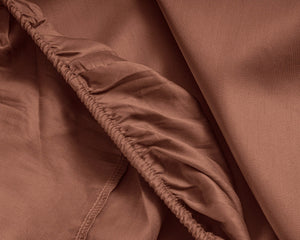 Satin Spannbettlaken Braun 70 x 200 cm