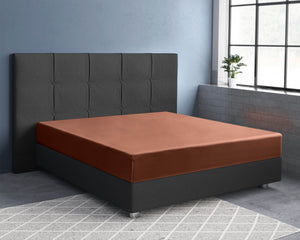 Satin Spannbettlaken Braun 80 x 200 cm
