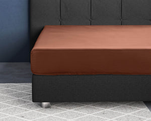 Satin Spannbettlaken Braun 80 x 200 cm