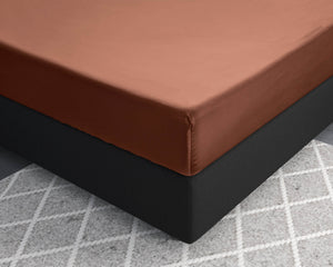 Satin Spannbettlaken Braun 80 x 200 cm