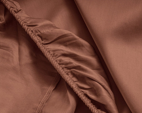 Satin Spannbettlaken Braun 80 x 200 cm
