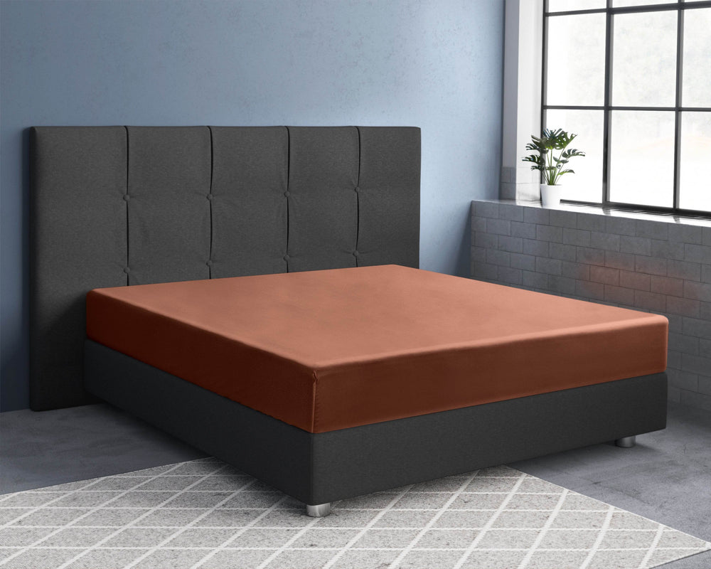 Satin Spannbettlaken Braun 90 x 200 cm