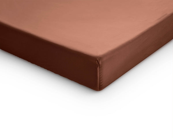 Satin Spannbettlaken Braun 120 x 200 cm