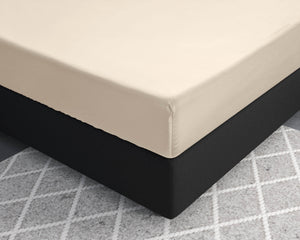Satin Spannbettlaken Sand 180 x 200 cm