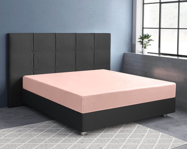 Satin Spannbettlaken Rosa 180 x 210 cm