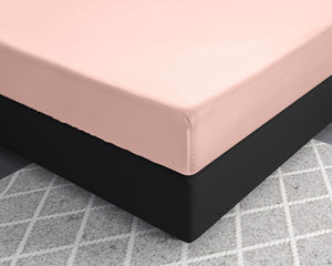 Satin Spannbettlaken Rosa 180 x 220 cm