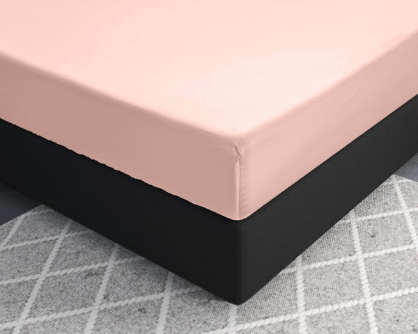 Satin Spannbettlaken Rosa 180 x 220 cm