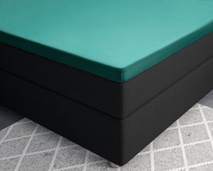Topper Satin Spannbettlaken Dunkelgrün 160 x 200 cm