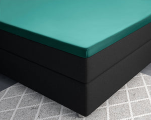 Topper Satin Spannbettlaken Dunkelgrün 160 x 220 cm