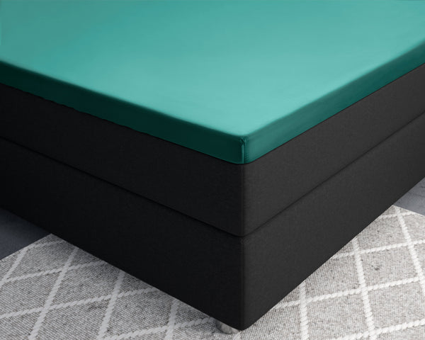 Topper Satin Spannbettlaken Dunkelgrün 160 x 220 cm