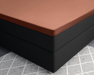 Topper Satin Spannbettlaken Braun 90 x 200 cm