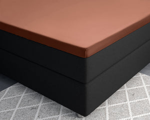 Topper Satin Spannbettlaken Braun 160 x 200 cm