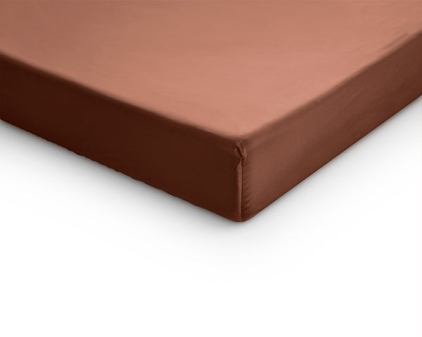 Topper Satin Spannbettlaken Braun 160 x 200 cm