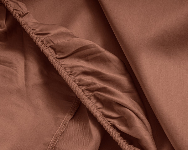 Topper Satin Spannbettlaken Braun 160 x 200 cm