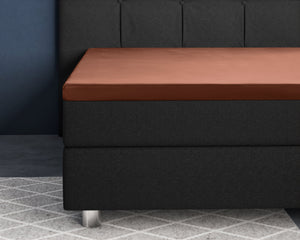 Topper Satin Spannbettlaken Braun 160 x 220 cm