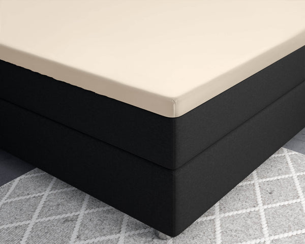Topper Satin Spannbettlaken Sand 140 x 200 cm
