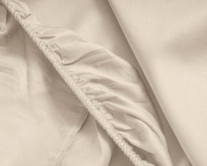 Topper Satin Spannbettlaken Sand 140 x 200 cm