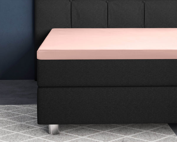 Topper Satin Spannbettlaken Rose 160 x 200 cm