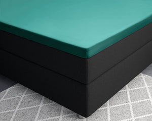 Split-Topper Satin Spannbettlaken Dunkelgrün 160 x 200 cm