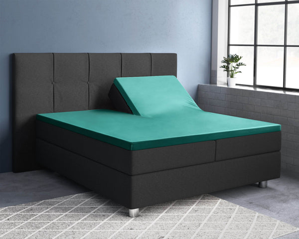 Split-Topper Satin Spannbettlaken Dunkelgrün 160 x 200 cm