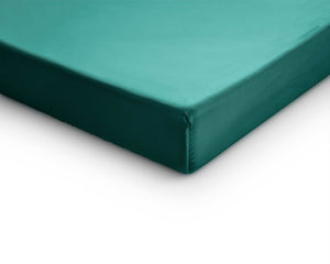 Split-Topper Satin Spannbettlaken Dunkelgrün 180 x 200 cm