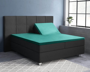 Split-Topper Satin Spannbettlaken Dunkelgrün 180 x 200 cm