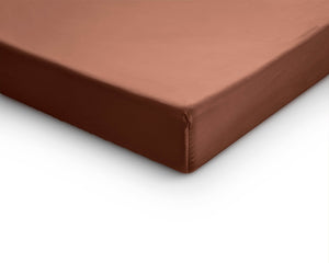 Split-Topper Satin Spannbettlaken Braun 160 x 200 cm