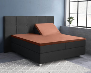 Split-Topper Satin Spannbettlaken Braun 160 x 200 cm