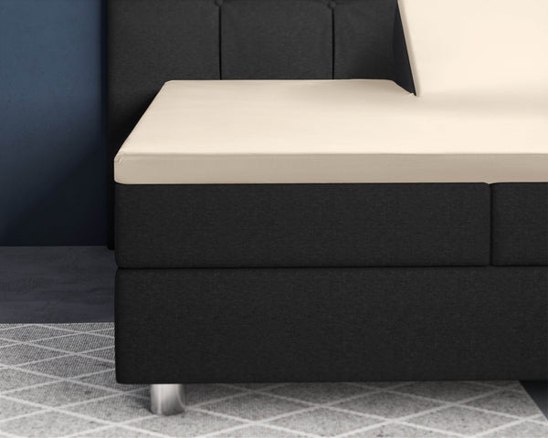 Split-Topper Satin Spannbettlaken Sand 160 x 200 cm