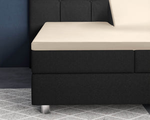 Split-Topper Satin Spannbettlaken Sand 180 x 200 cm