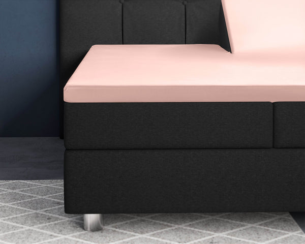 Split-Topper Satin Spannbettlaken Rose 160 x 200 cm