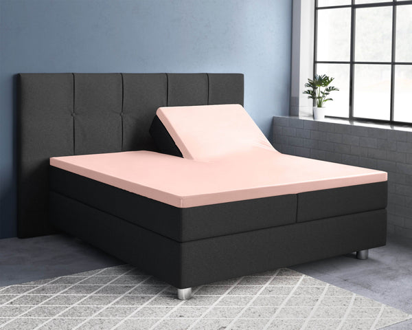 Split-Topper Satin Spannbettlaken Rose 180 x 200 cm