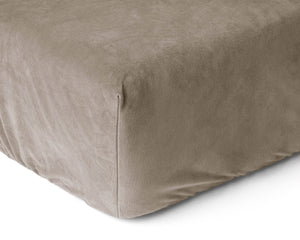 Samt Spannbettlaken Taupe 90 x 200 cm