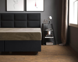 Samt Spannbettlaken Taupe 140 x 200 cm