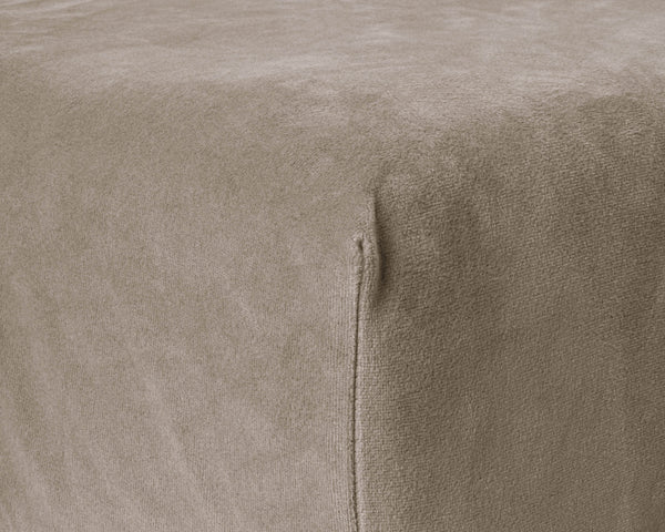 Samt Spannbettlaken Taupe 180 x 200 cm