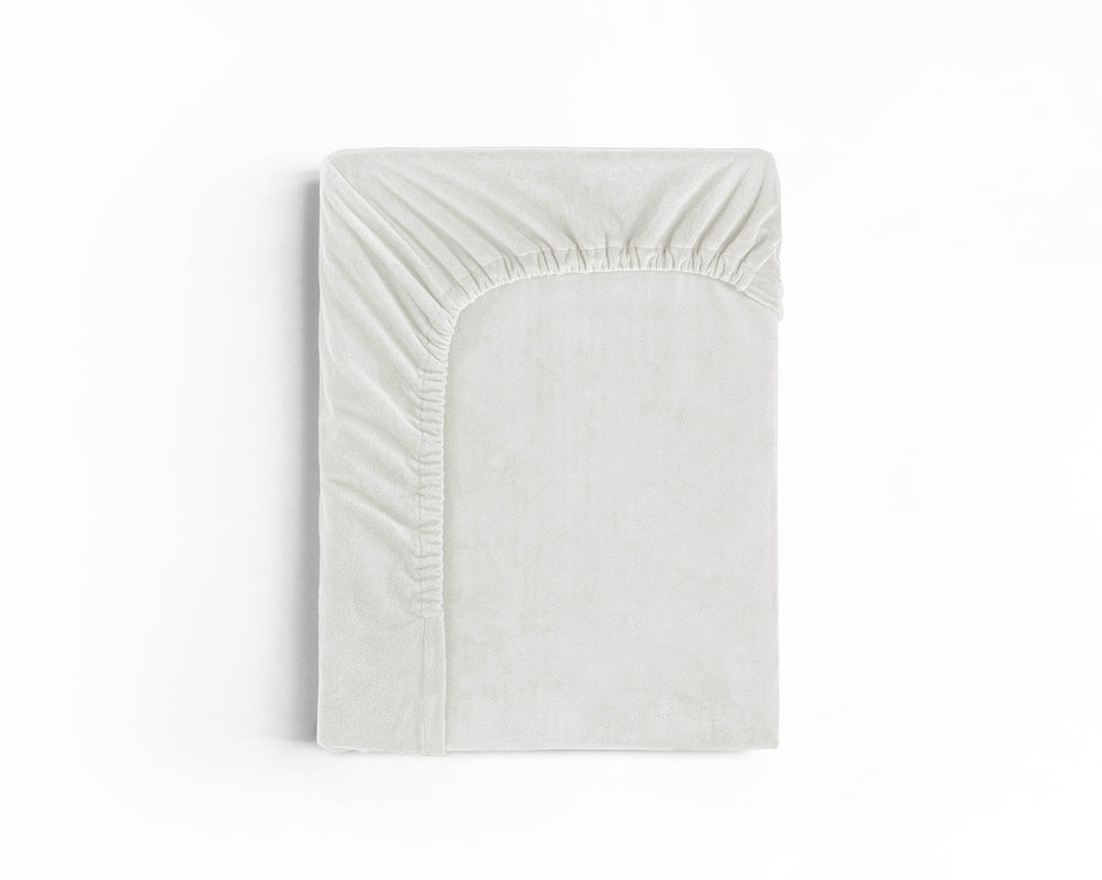 Samt Spannbettlaken Creme 180 x 200 cm