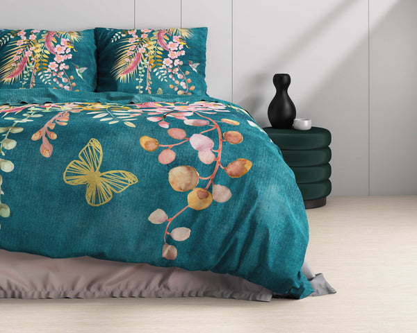 Bettbezug Kamala Botanisch Grün 240 x 220 cm