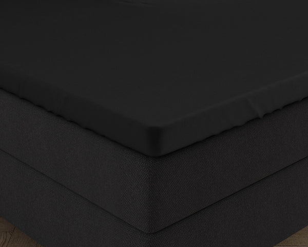 Doppelt Jersey 220 gr. Topper Spannbettlaken Schwarz 140 x 200/220 cm