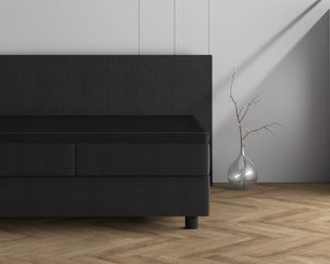 Doppelt Jersey 220 gr. Topper Spannbettlaken Schwarz 190/200 x 220/230 cm