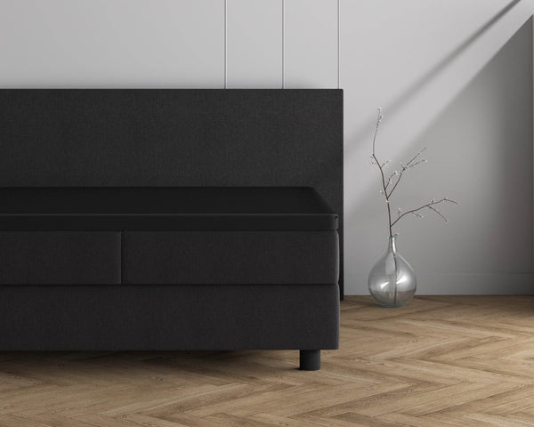 Doppelt Jersey 220 gr. Topper Spannbettlaken Schwarz 190/200 x 220/230 cm